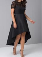Dorothy Perkins *chi Chi London Black Lace Dip Hem Dress