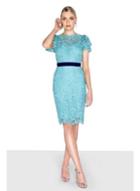 Dorothy Perkins *paper Dolls Blue Crochet Lace Pencil Dress