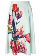 Dorothy Perkins Mint Floral Midi Skirt