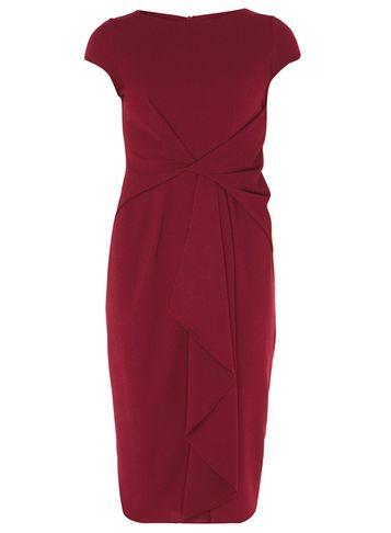 Dorothy Perkins *luxe Plum Frill Manipulated Wrap Dress