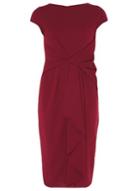 Dorothy Perkins *luxe Plum Frill Manipulated Wrap Dress