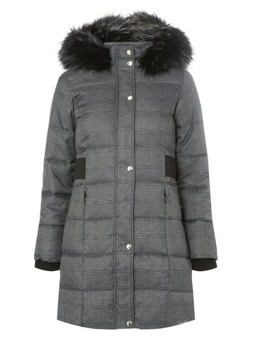 Dorothy Perkins Petite Grey Check Puffer Coat