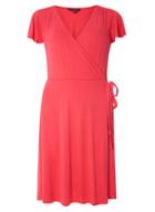 Dorothy Perkins Pink Wrap Fit And Flare Dress