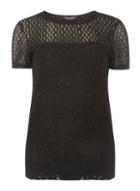 Dorothy Perkins *tall Black Lace Panel Tee