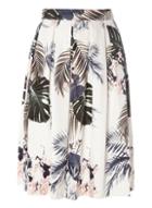Dorothy Perkins Ivory Palm Print Midi Skirt