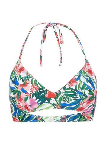 *pieces Multi Colour Tropical Print Wrap Bikini Top