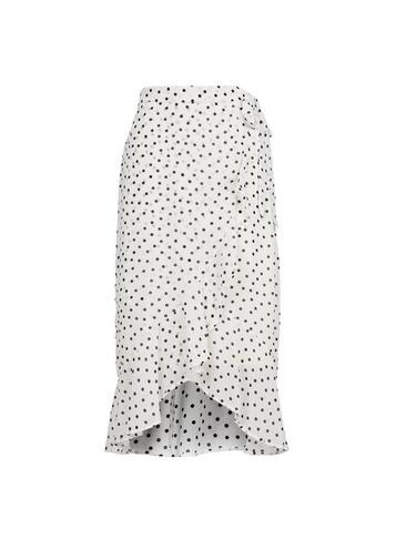 Dorothy Perkins White Spot Print Hanky Hem Skirt