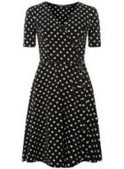 Dorothy Perkins *tall Black Spot Print Horn Button Dress