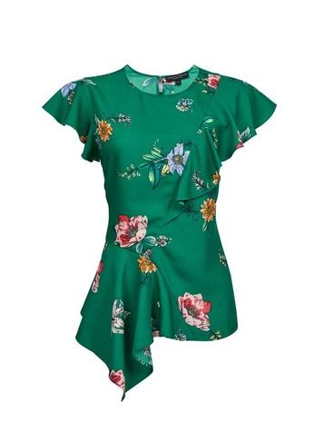 Dorothy Perkins *green Asymmetric Top