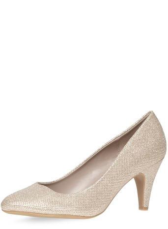 Dorothy Perkins Gold Glitter Court Shoes