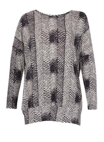 Dorothy Perkins *izabel London Multi Navy Zig Zag Print Top