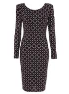 *quiz Black And Bronze Print Dress