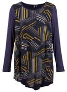 Dorothy Perkins *izabel London Navy Geometric Print Layered Top