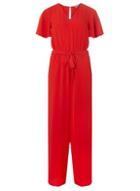 Dorothy Perkins Petite Red Tie Front Jumpsuit