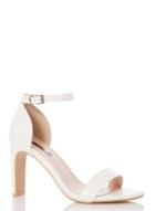 *quiz White Thin Block Heel Sandals