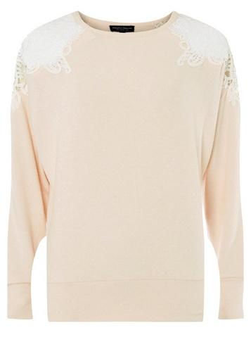 Dorothy Perkins Blush Lace Shoulder Batwing Sleeve Top