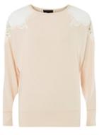 Dorothy Perkins Blush Lace Shoulder Batwing Sleeve Top