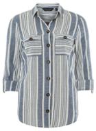 Dorothy Perkins Navy Stripe Linen Shirt