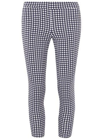 Dorothy Perkins Petite Navy Gingham Bengaline Trousers