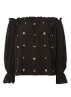 Dorothy Perkins Black Embellished Bardot Top