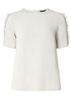 Dorothy Perkins Grey Frill Sleeve Woven T-shirt