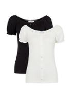 Dorothy Perkins *tall 2 Pack Black And White Milkmaid Top