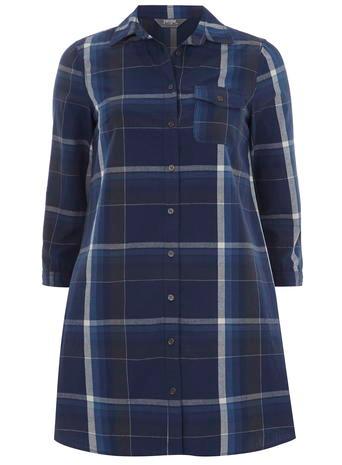 Dorothy Perkins Check Denim Shirt Dress