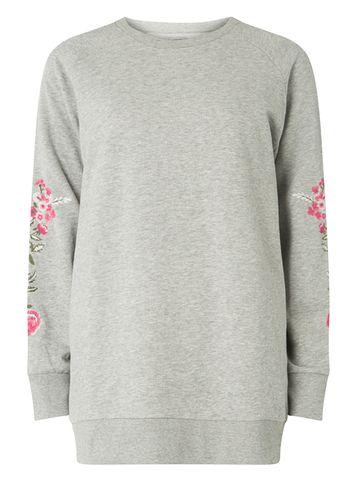 Dorothy Perkins *only Grey Embroidered Sweatshirt