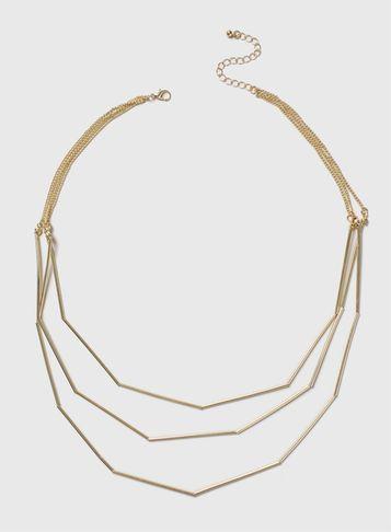 Dorothy Perkins Gold Stick Multirow Necklace