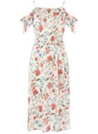 Dorothy Perkins *tall Ivory Floral Cold Shoulder Skater Dress