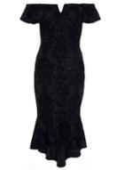 Dorothy Perkins *quiz Black Glitter Bardot Bodycon Dress