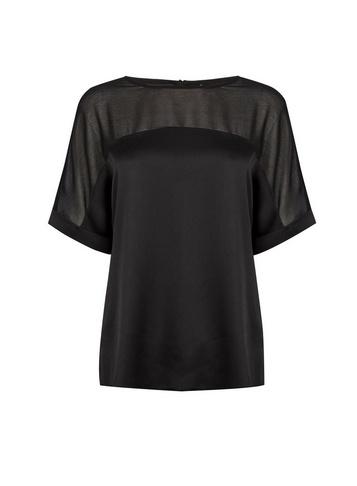 Dorothy Perkins Black Chiffon Insert Batwing Top