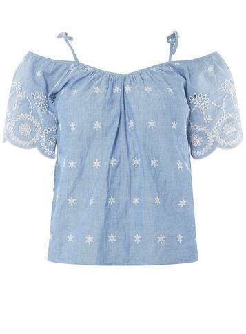 Dorothy Perkins Petite White Cold Shoulder Top