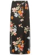 Dorothy Perkins Black Floral Print Woven Maxi Skirt