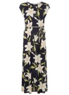 Dorothy Perkins Petite Navy Lily Print Maxi Dress