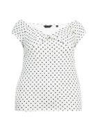 Dorothy Perkins *dp Curve White Spot Print Twist Bardot Top