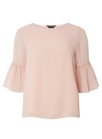 Dorothy Perkins Blush Dobby Shirred Top