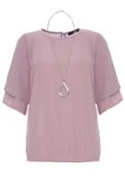 Dorothy Perkins *quiz Lilac Double Sleeve Top