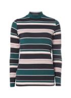 Dorothy Perkins Green Stripe High Neck Top