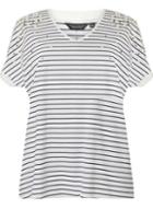 Dorothy Perkins Dp Curve Navy Stripe Pearl Detail T-shirt