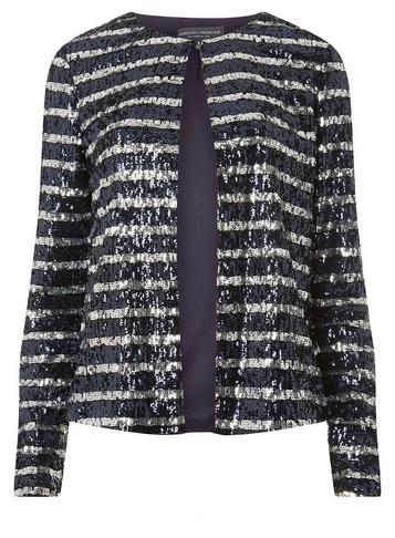 Dorothy Perkins *tall Multi Colour Sequin Stripe Blazer