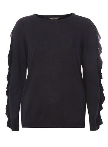 Dorothy Perkins Navy Ruffle Sleeve Jumper