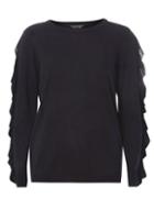 Dorothy Perkins Navy Ruffle Sleeve Jumper
