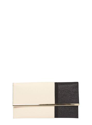 Dorothy Perkins Black And Bone Half Clutch Bag