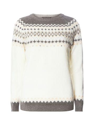 Dorothy Perkins Ivory Embellished Fair Isle Jumper