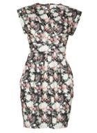 Dorothy Perkins *blue Vanilla Black Pleated Floral Wrap Dress