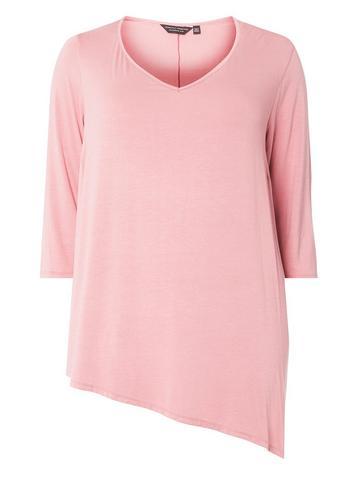 Dorothy Perkins *dp Curve Blush Asymmetric Hem T-shirt