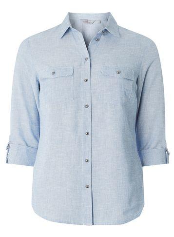 Dorothy Perkins Petite Chambray Linen Shirt
