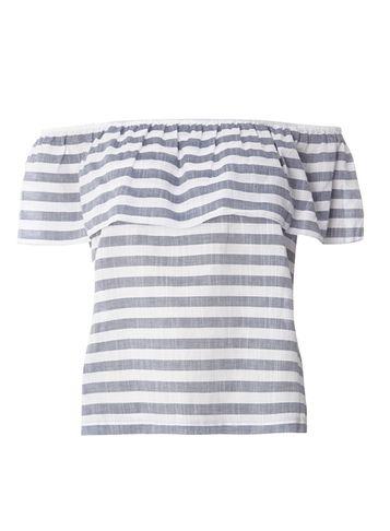 Dorothy Perkins *vila Blue And White Bardot Top