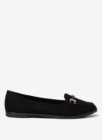 Dorothy Perkins Black Microfibre Laura Loafers